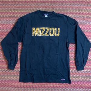 JANSPORT COLLEGIATE MIZZOU UNIVERSITY BLACK LONG SLEEVE TEE SHIRT